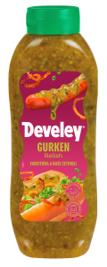 Develey Gurken Relish - Snacksauce 875ml Kopfstandflasche (8 Stk)