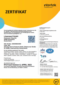 Titelbild Zertifikat IFS Loewensenf