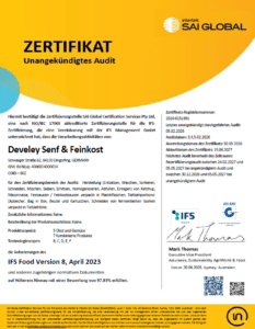 Titelblatt IFS Zertifikat DGF