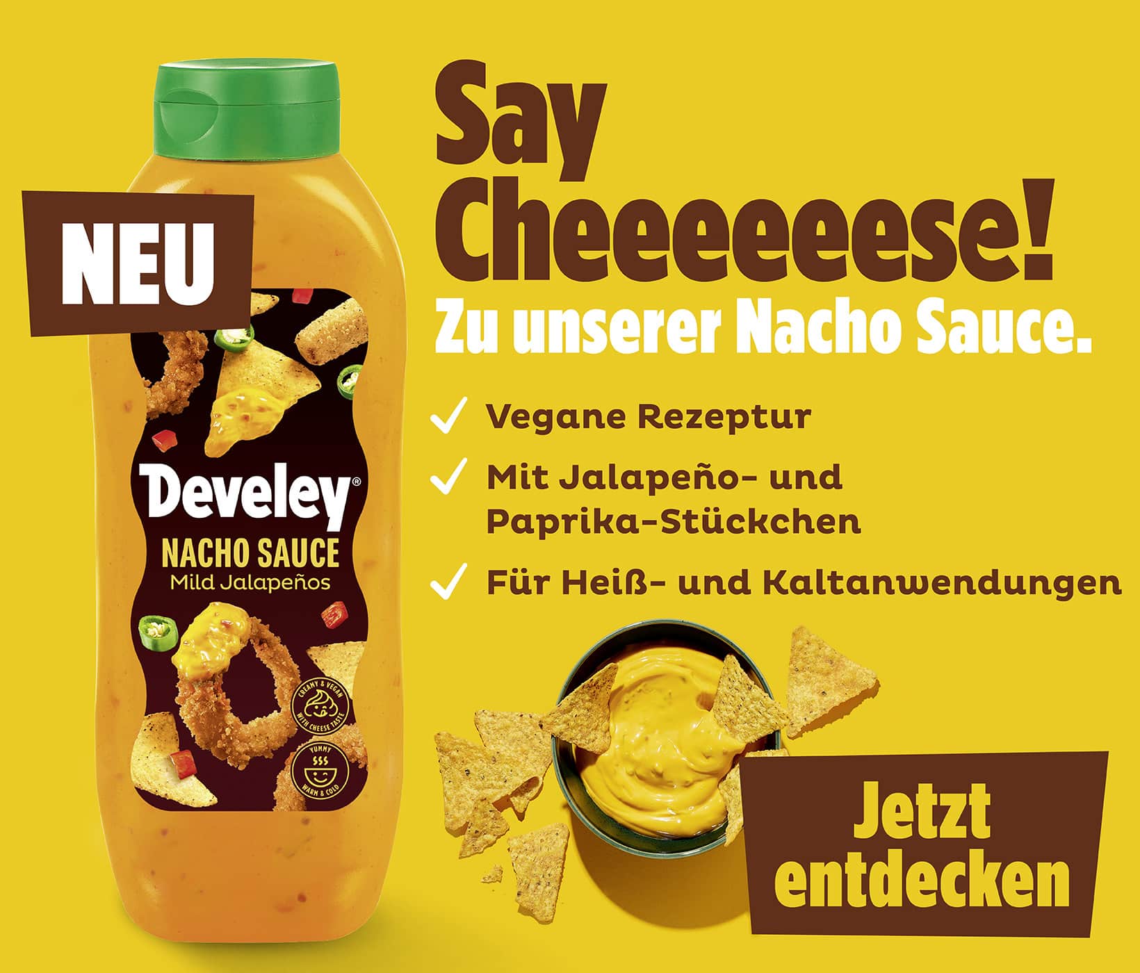 Develey Foodservice Nacho Sauce Flasche 875ml Slider Mobil 1640x1400 Develey Foodservice Nacho Sauce Flasche 875ml Slider Mobil 1640x1400 1
