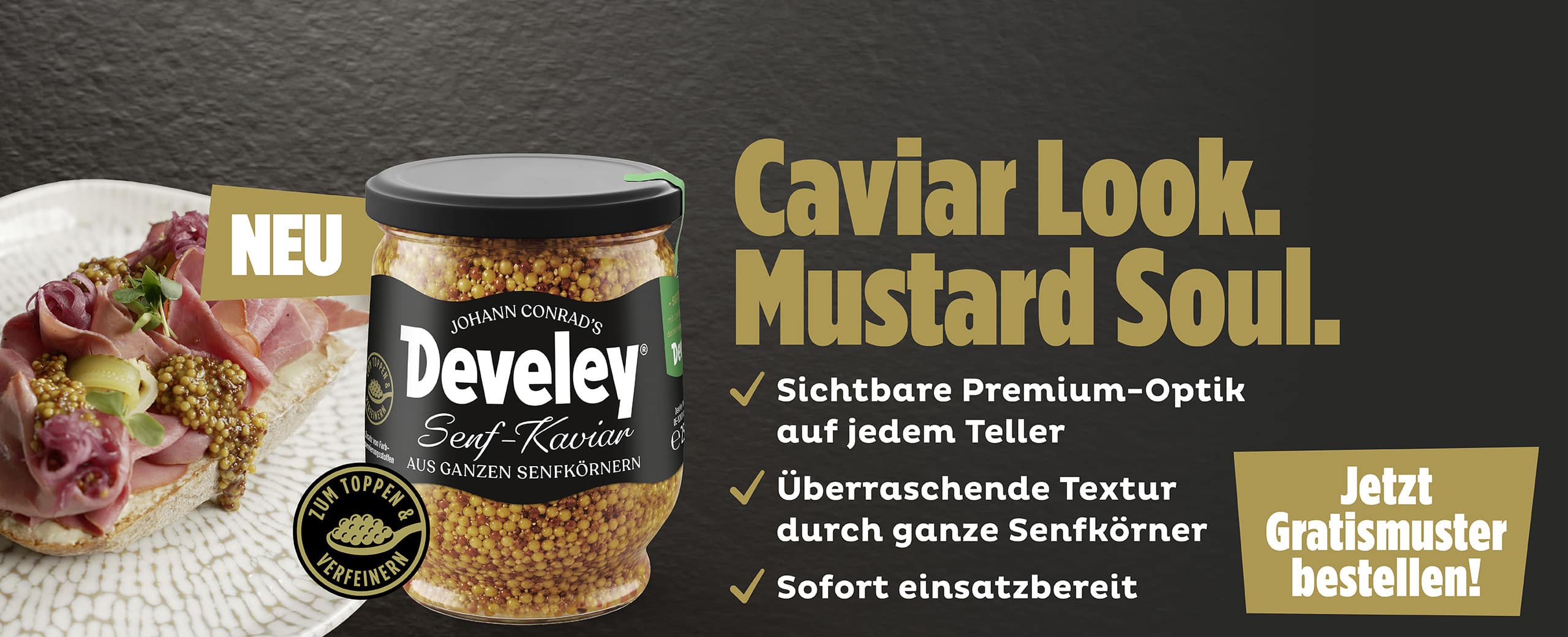 Develey Foodservice Senfkaviar Slider Desktop 2560x1040 LO2a