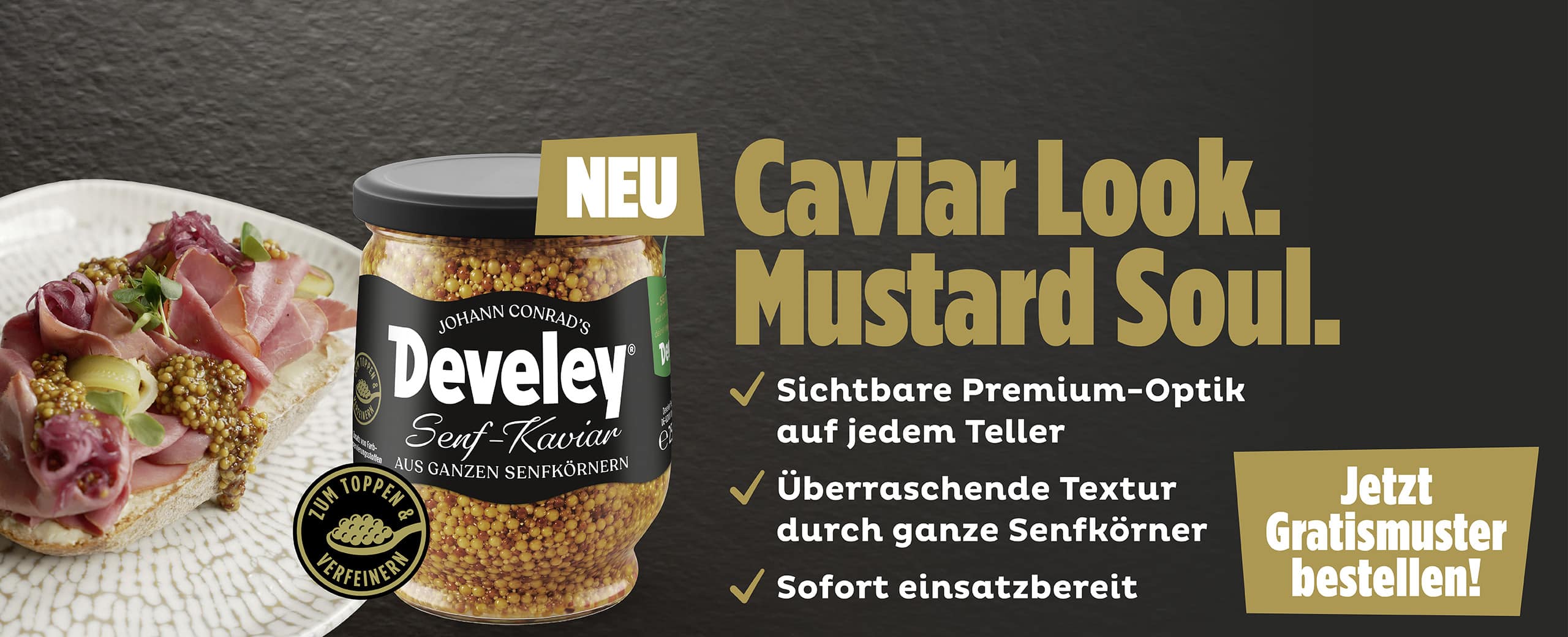 Develey Foodservice Senfkaviar Slider Desktop 2560x1040 RZ Develey Foodservice Senfkaviar Slider Desktop 2560x1040 RZ